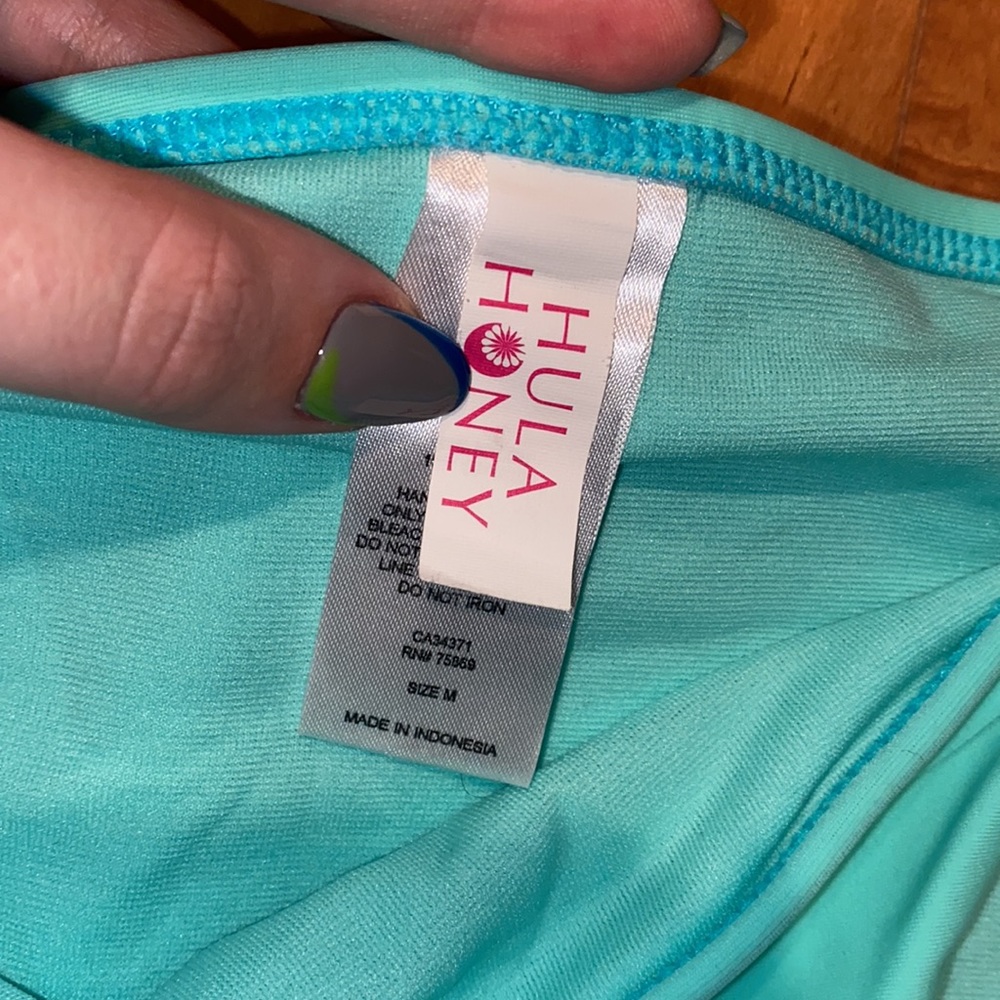 HULA HONEY FRILLY FRINGE BLUE BIKINI SET SIZE MEDIUM - Picture 6 of 8